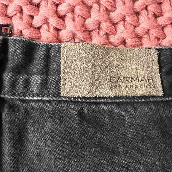 CARMAR Black Beatrice Zip Front Skirt with Reflective Side Zipper size 26 - Picture 7 of 8